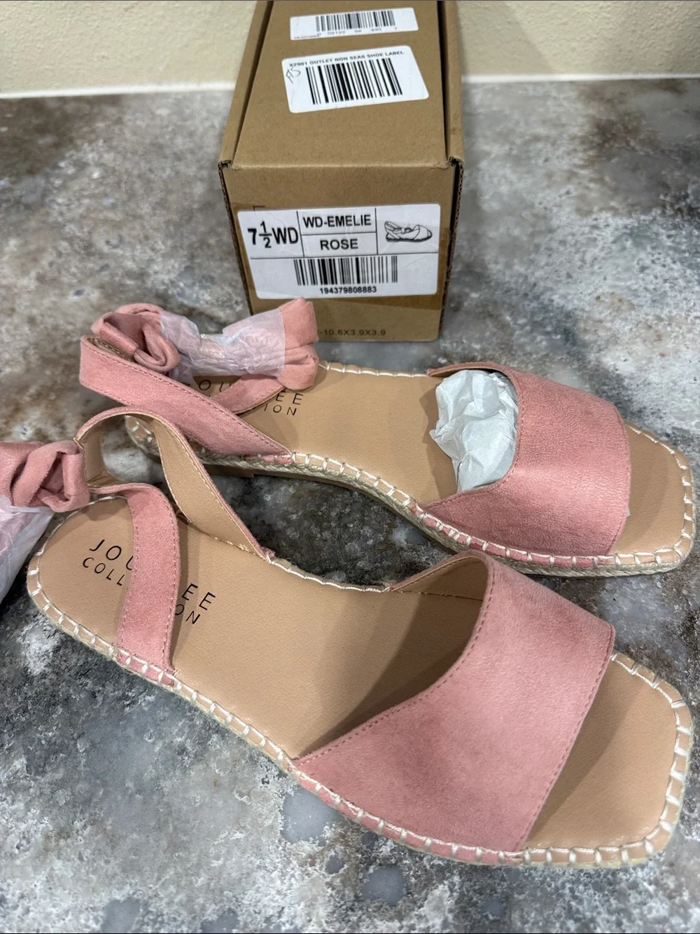 Journee Collection Pink Suede Espadrille Ankle-Tie Sandals